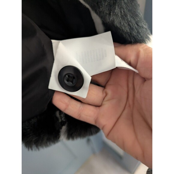 VANS Off The Wall NATALIE JACKET Faux Fur BLACK WHITE CHECKERBOARD XS Skate Coat - Picture 2 of 7